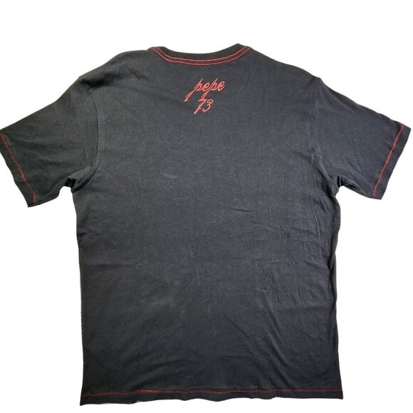Pepe Jeans Mens Graphic Tee With Immortal Gladiator Design Black/Red Size L - Picture 5 of 9